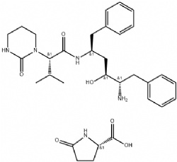 N-(4-Amino-1-benzyl-3-hydroxy-5-phenyl-pentyl)-3-methyl-2-(2-oxo-tetrahydro-pyrimidin-1-yl)-butyramide 5-oxopyrrolidine-2-carboxylic acid